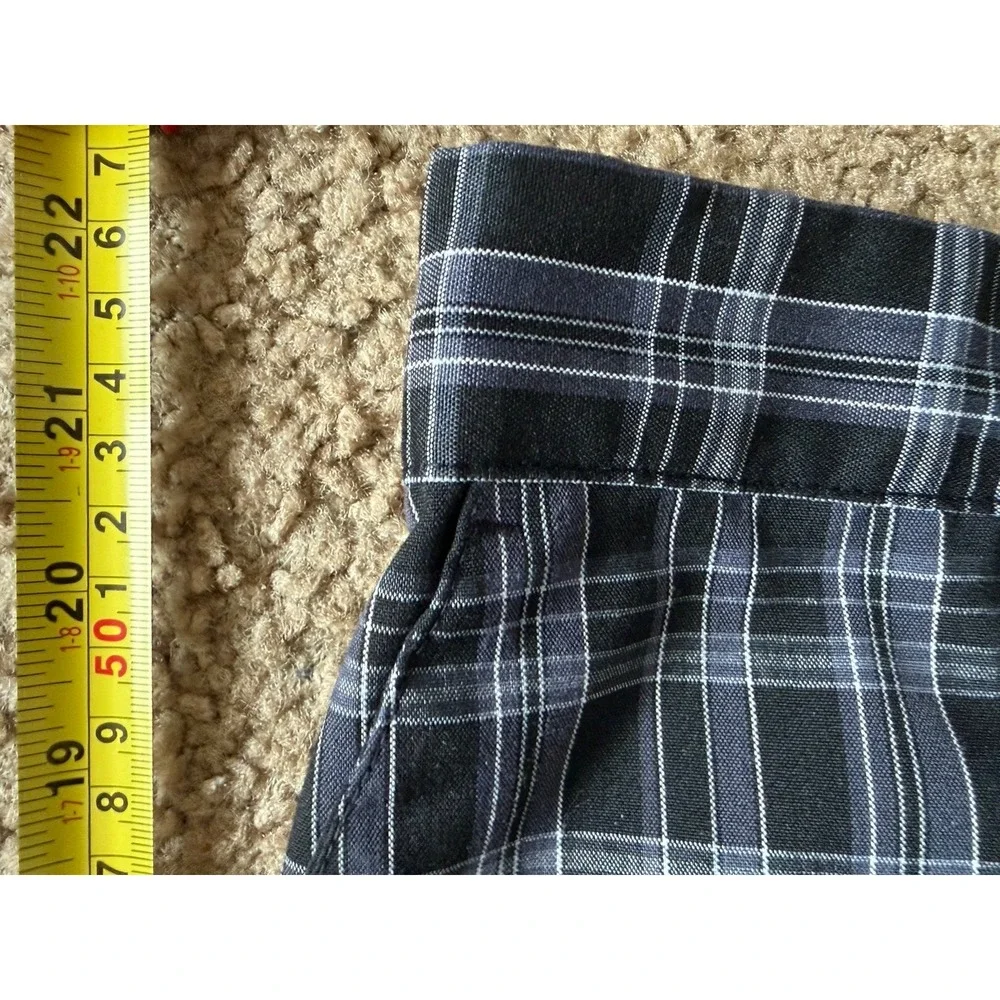 Adidas Golf Shorts Black Gray Plaid Embroidered Logo Men's Size 32 JBHS